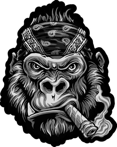 Gorilla Biker Head Tattoo Design Shirtstationdegorilla