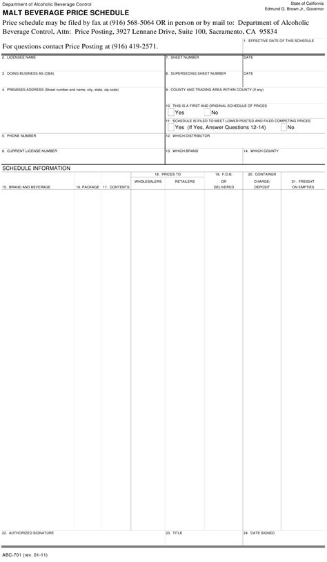 Form Abc 701 Fill Out Sign Online And Download Fillable Pdf