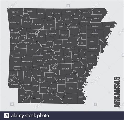 Arkansas County Map Stock Vector Image And Art Alamy