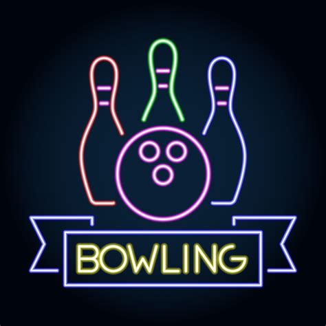 Bowling Club Logo Emblem Neon Signboard 208434 Vector Art At Vecteezy