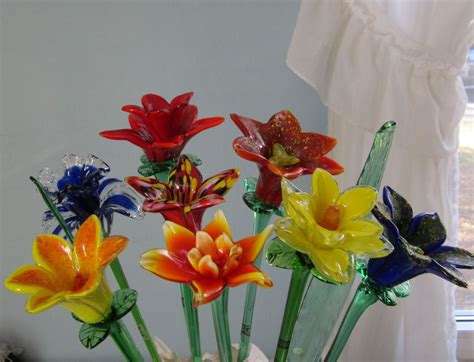 An Assortment Of Our Most Popular Glass Flowers They Are All Sold