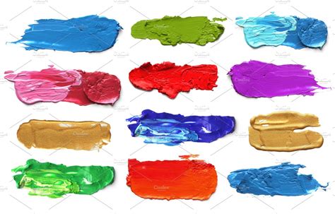 Acrylic Color Brush Strokes High Quality Abstract Stock Photos