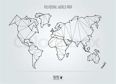 Polygonal Abstract World Map Vector Illustration Stock Vector
