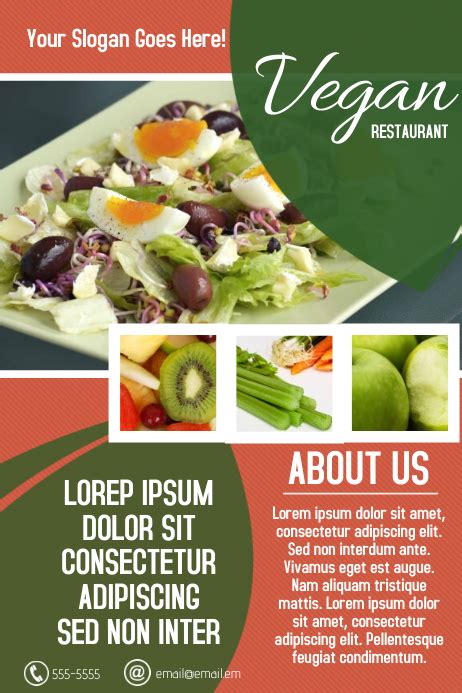 Vegan Food Restaurant Poster Flyer Template Postermywall