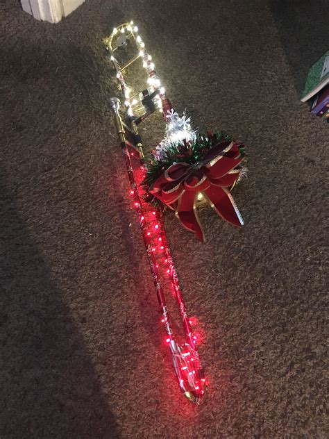 Just Decorated My Trombone For My Towns Parade Of Lights Tomorrow