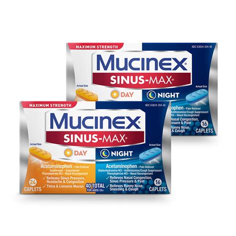 Buy Mucinex Maximum Strength Sinus Max Day Pressure Pain And And Nightshift Night Sinus Cets