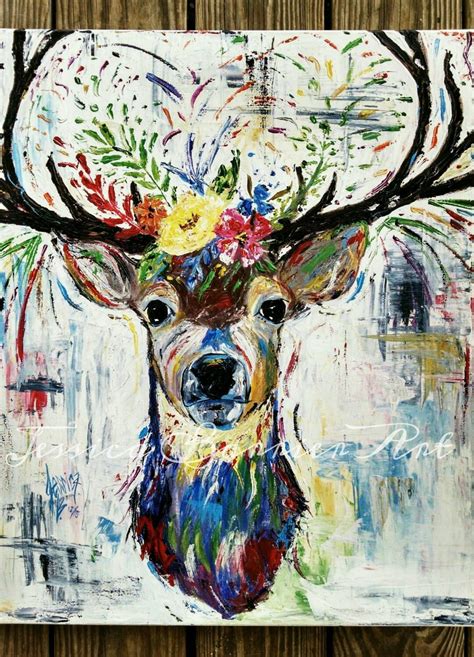Abstract Deer Painting Top Painting Ideas