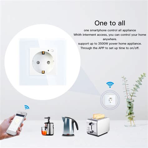 EU WiFi Smart Wall Socket 16A Outlet Glass Panel Gemany ...