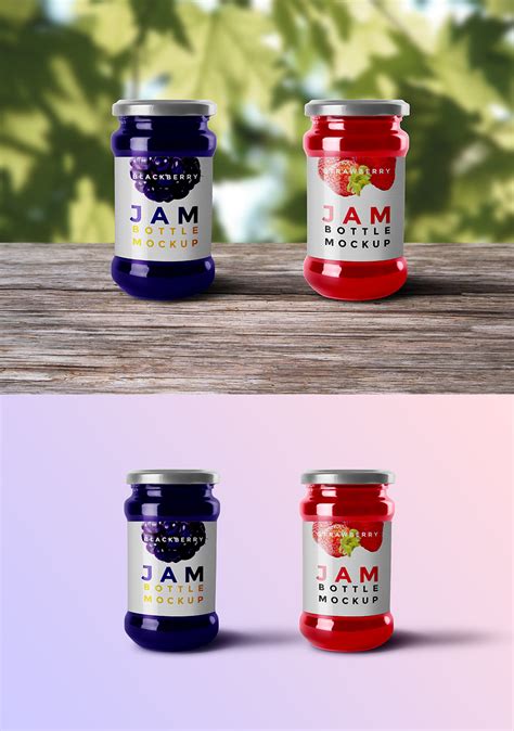 free jam bottle mock up psd for graphic artists and designers