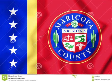 Flagga 3d Av Maricopa County And X28 Arizonaand X29 Usa Stock