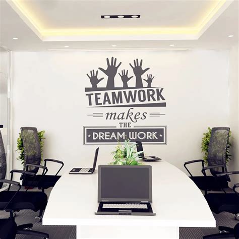 Teamwork Makes The Dream Work Vinyl Wall Decal Office Word Art Style