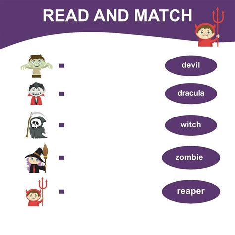 Read And Match Worksheet Matching Words With Images Using Funny