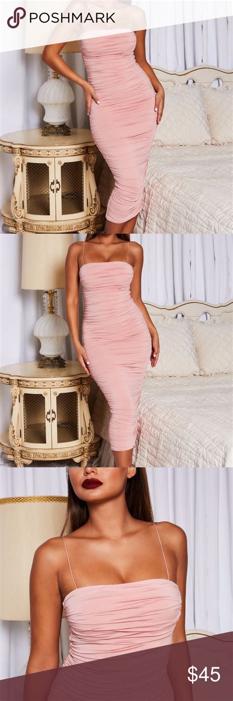 oh polly keep it simple bandeau dress in blush bandeau dress dresses polly dress