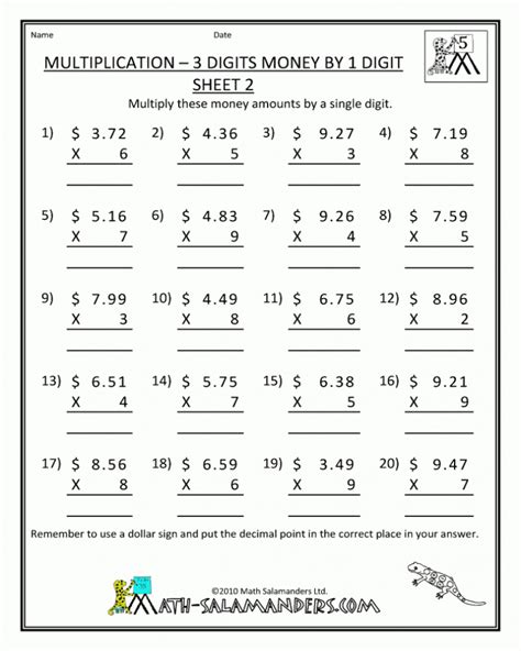 Free Math Worksheets Printable 7th Grade
