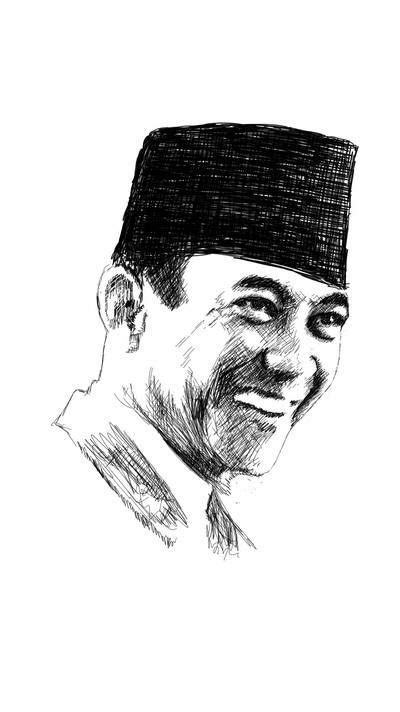 Ir Soekarno Portrait Pen Line Sketch By Ariecool Hatch