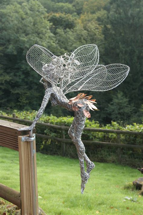 Beautiful Fairy Wire Sculpture Robin Wight Yard Art Sculptures Sur