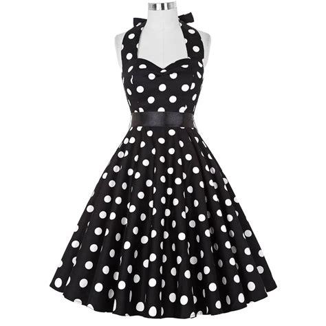 De Las Mujeres Del Verano Dress Vestidos Retro 1950 S 60 S Vintage Dress Polka Dots Pinup