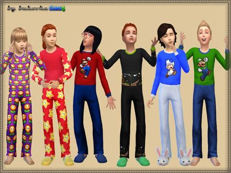 Bukovkas Sleepwear Super Mario Sims 4 Clothing Outfit Sets Sims 4