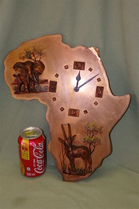 Other Clocks An Awesome Vintage Copper Faced Africa Quartz Wall