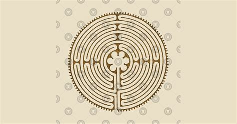 Chartres Labyrinth Antique Metal Style Symbol Chartres Labyrinth