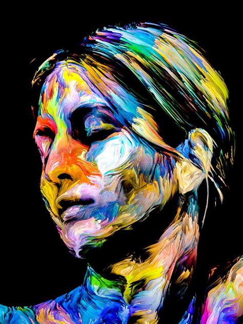 Colorful Female Portrait Painting Stock Illustration Illustration Of