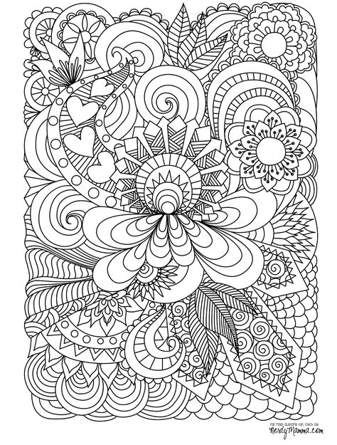 Abstract Doodle Coloring Pages Colouring Adult Detailed Advanced