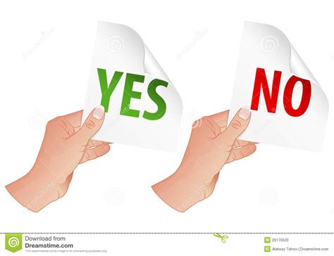 Hand With Yes And No Signs Stock Vector Illustration Of