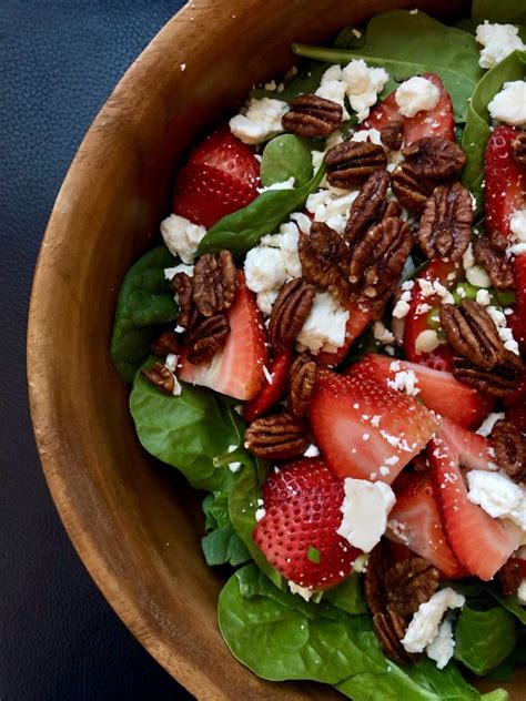 Strawberry Spinach Salad With Feta And Pecans Blythes Blog