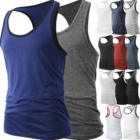 Mens Muscle Tank Top Ribbed Fashion T Shirt Xymbolic Sports