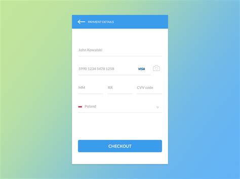 Learn more about the props and the css customization points. Credit Card Checkout - MaterialUp