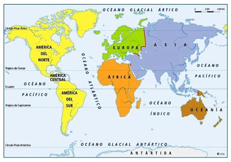 Mapa Con Nombres De Los Continentes