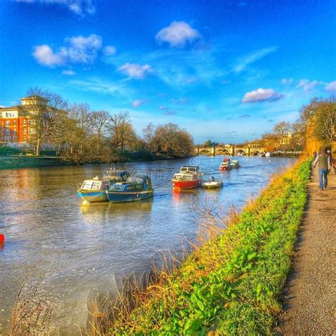 River Thames At Richmond In Uk A Winter Scene Ofthe River Thames At