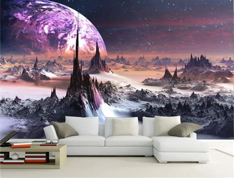 3d Wallpaper Custom Photo Non Woven Mural Universe Star Mountains 3d