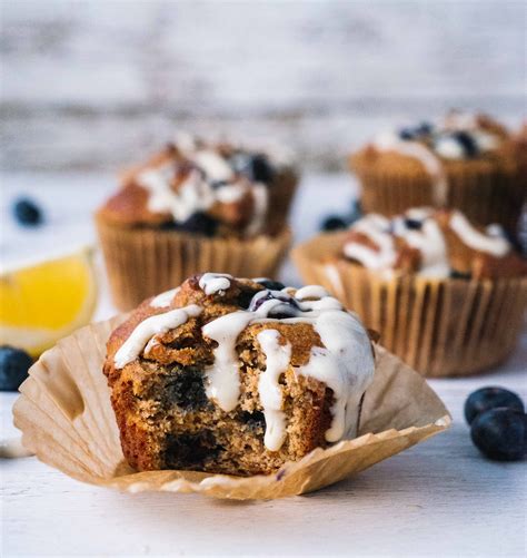 Healthy Blueberry Lemon Muffins Shuangy S KitchenSink Coconut Icing