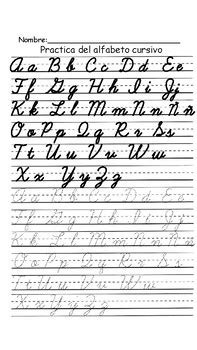 Cursive alphabettice amazon com handwriting workbook for kids 81pdblwlvbl staggering printable. Cursive Alphabet Practice Sheets ENGLISH & SPANISH (with ...