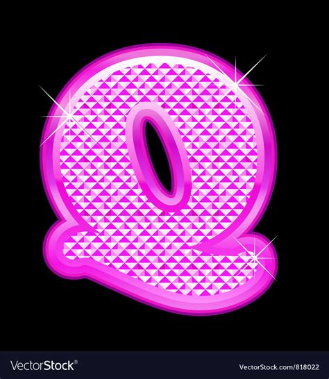 Q Letter Pink Bling Girly Royalty Free Vector Image