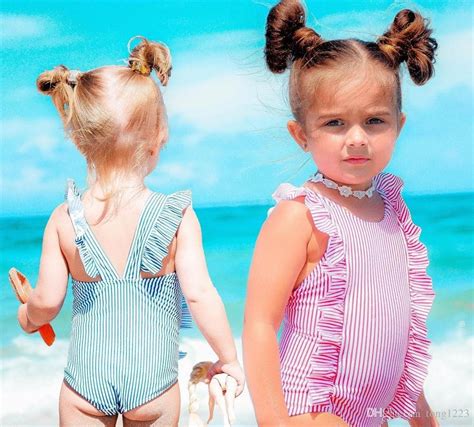 Cute Newborn Baby Girls Striped Sleeveless O Neck Swimwear