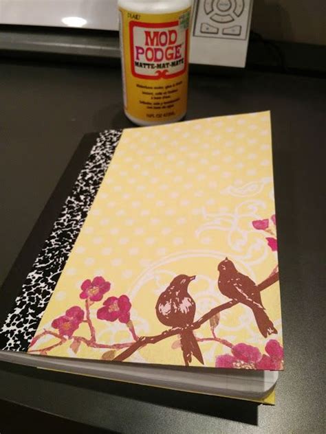 How To Mod Podge A Notebook Cover Sunshine And Munchkins Scrapbook