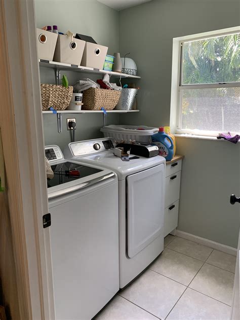 How To Hide Your Laundry Hookups Laundry Room Reveal — Catie Zee Home