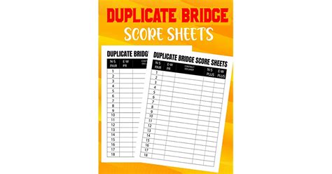 Duplicate Bridge Score Sheets Duplicate Bridge Score Pads Duplicate Bridge Score Board