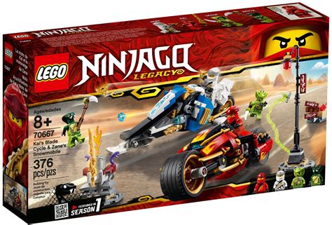 70667 Lego Ninjago Kais Blade Cycle And Zanes Snowmobile Kais Feuer