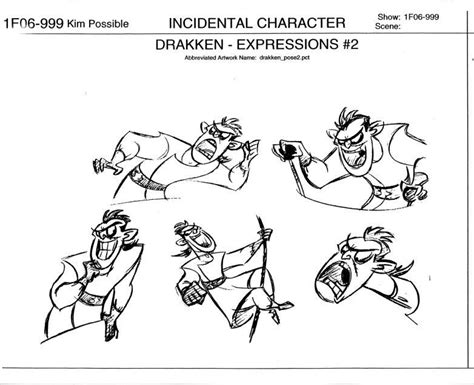 Living Lines Library Kim Possible Incidental Characters Character Model Sheet Character