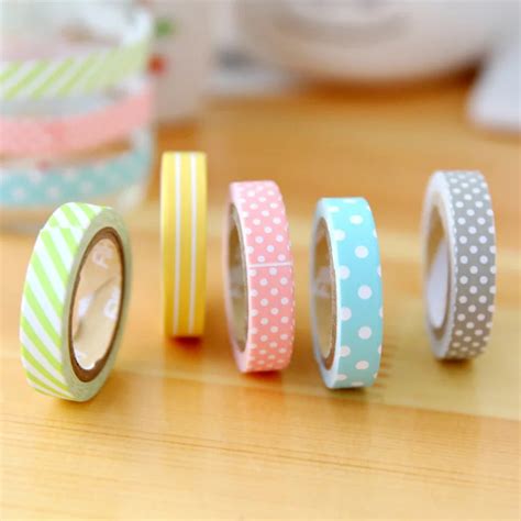 delvtch 5pcs lot lovely candy colored rainbow shredded washi tape diy stickers hand account