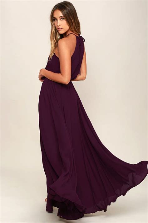 Essence Of Style Plum Purple Maxi Dress Purple Maxi Dress Split Maxi Dress Boho Beach Dress