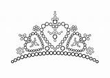 Coloring Crown Tiara Princess Printable Diamond Crowns Tiaras Template Clipart Princes Popular Clip Cartoon Sketch Templates Coloringhome sketch template