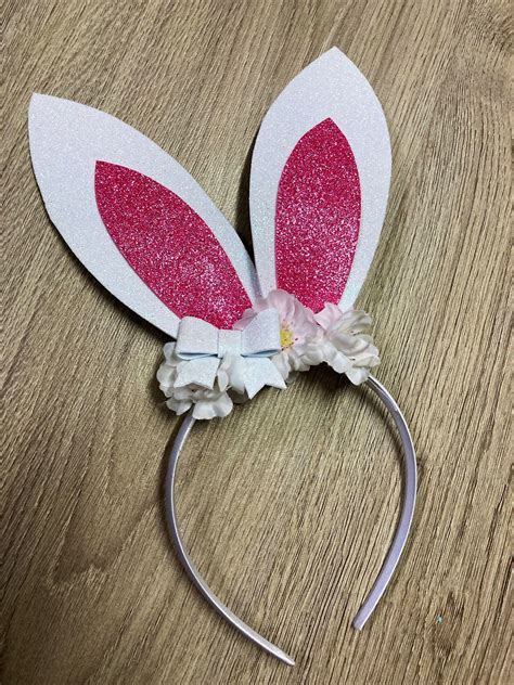 Easter Bunny Ears Bow Flower Headband In 2021 Easter Bunny Ears