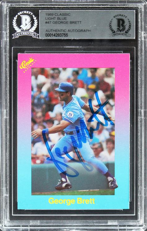 Royals George Brett Authentic Signed 1989 Classic Light Blue 47 Card