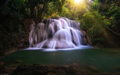 Download Wallpapers 4k Thailand Forest Waterfall Jungle River