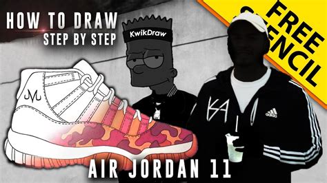 How To Draw Step By Step Air Jordan 11 Collab W Kwikdraw 35 Youtube