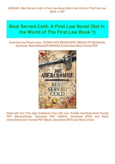 Ebook Best Served Cold A First Law Novel Set In The World Of The